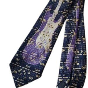 Steven Harris Guitar and Music Chords Pattern Neck Tie 57-58 inches see pics